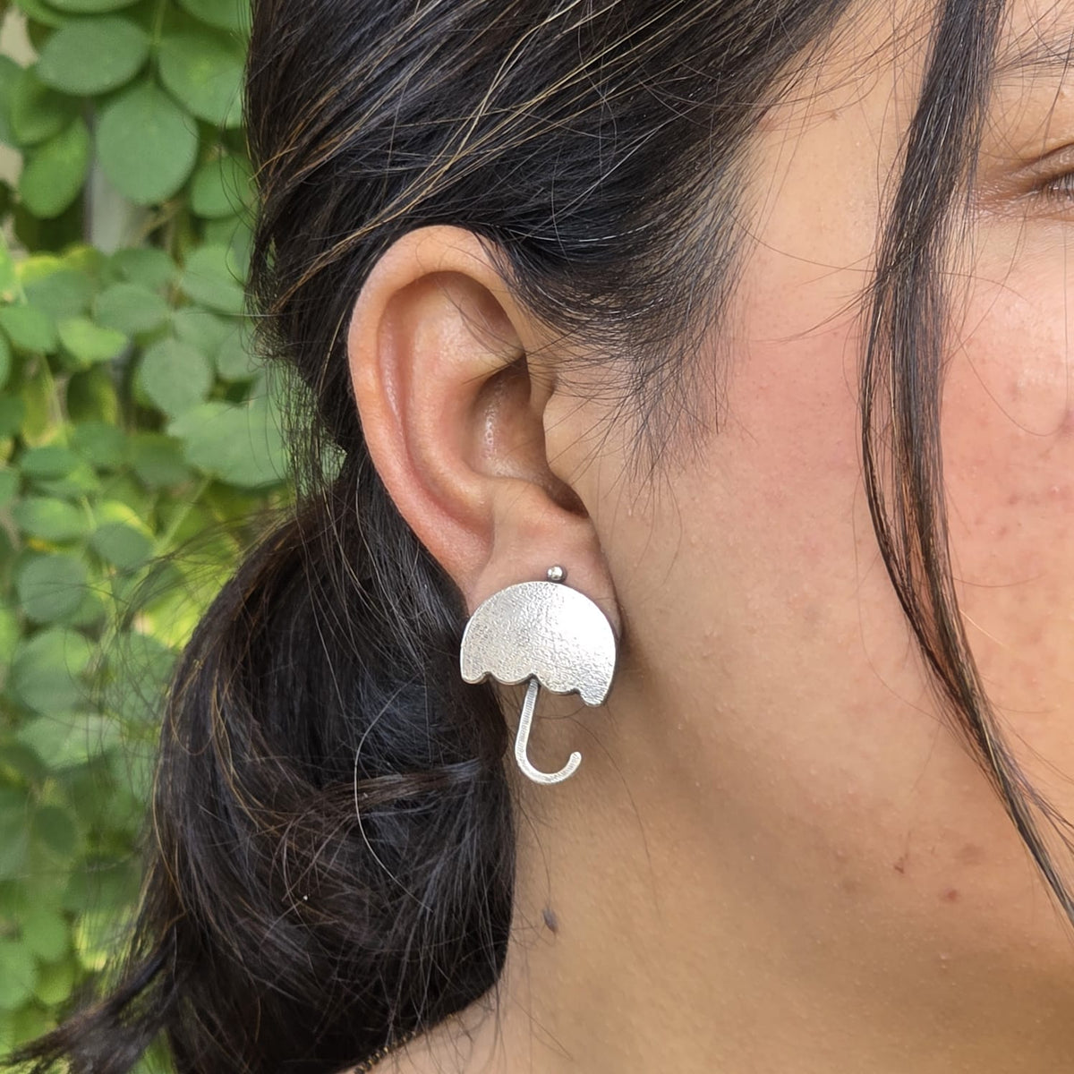 Naari Jewels Umbrella Design Unique Stud Earrings | German Silver Trendy Jewelry For Women