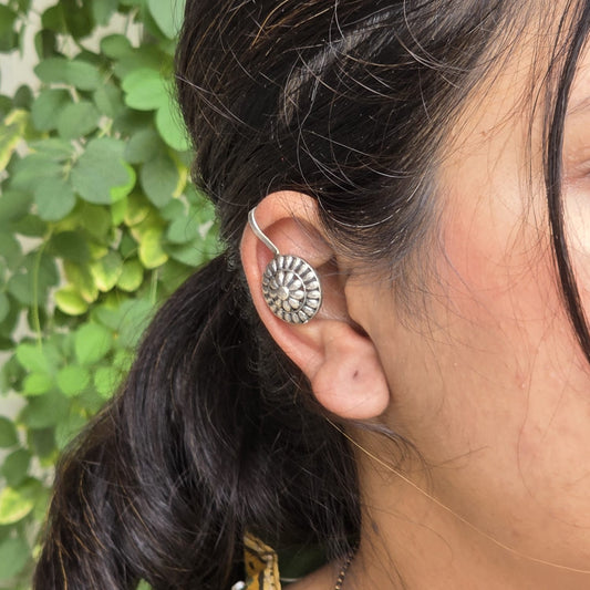 Naari Jewels Rajasthani Style Oxidised German Silver Bugadi Brass Earrings | Traditional Statement Earrings for Women