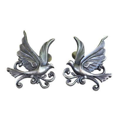 Naari Jewels Oxidized German Silver Flying Bird Earrings | Vintage Nature Design for Women