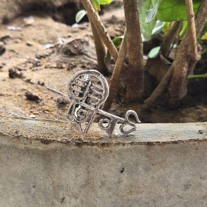 Naari Jewels Shiva Inspired Trisul Statement Ring for Women | German Silver Adjustable Ethnic Jewellery