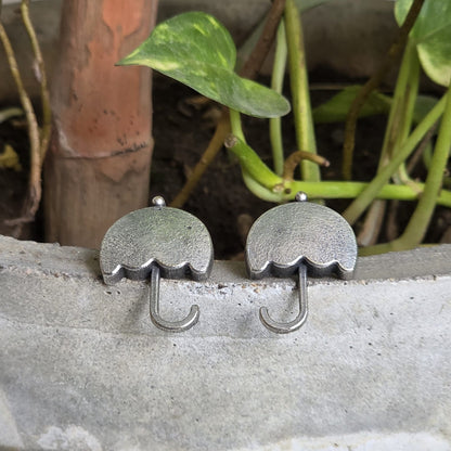 Naari Jewels Umbrella Design Unique Stud Earrings | German Silver Trendy Jewelry For Women