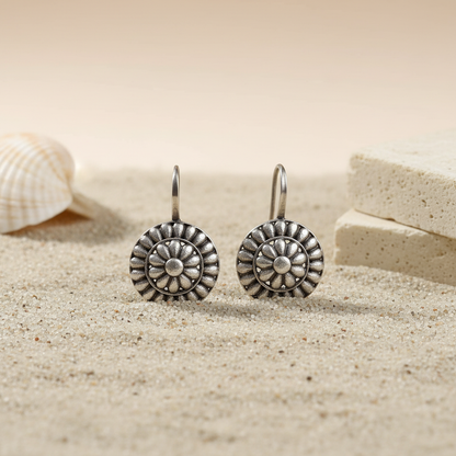 Naari Jewels Rajasthani Style Oxidised German Silver Bugadi Brass Earrings | Traditional Statement Earrings for Women
