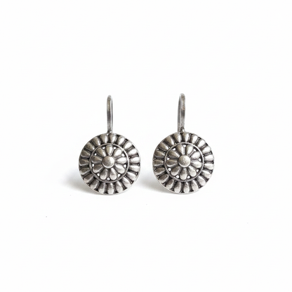 Naari Jewels Rajasthani Style Oxidised German Silver Bugadi Brass Earrings | Traditional Statement Earrings for Women