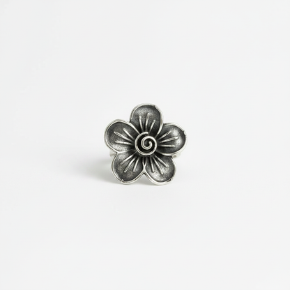 Naari Jewels Oxidized German Silver Rustic Flower Brass Rings | Ethnic Statement Jewelry for Women