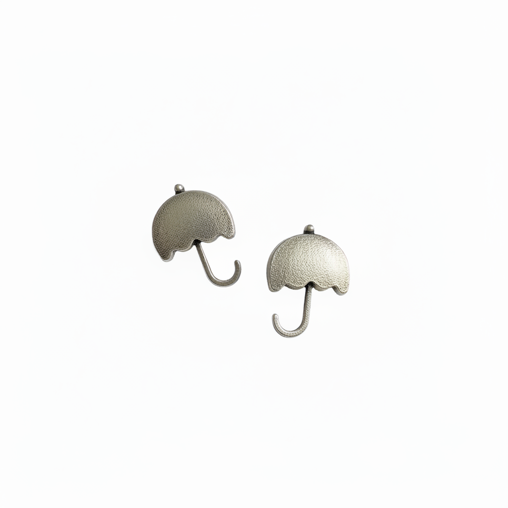 Naari Jewels Umbrella Design Unique Stud Earrings | German Silver Trendy Jewelry For Women